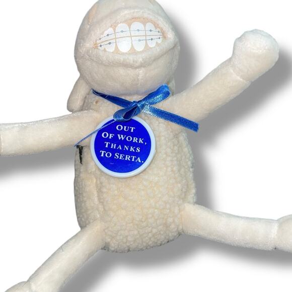 Serta Plush Comfort Sleep Number 1/2 You Sheep Out of Work Bulging Eyes Baby 7" - Picture 4 of 10